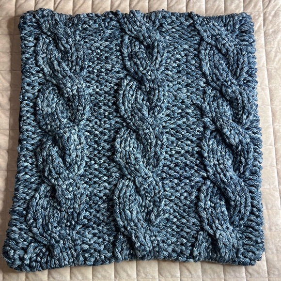 Pottery Barn Other - Pottery Barn Colossal Knit Pillow Cover Sham Only Blue NO PILLOW INSERT